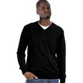 Men/Unisex Long Sleeve V-Neck Pullover - Black